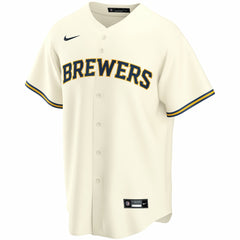 Milwaukee Brewers Nike Home Replica Custom Jersey - Cream - Nike Sale