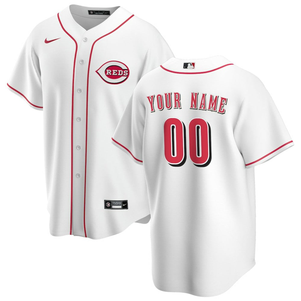 Cincinnati Reds Nike Home Replica Custom Jersey - White - Nike Sale