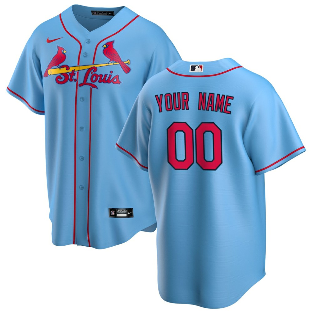 St. Louis Cardinals Nike Alternate Replica Custom Jersey - Light Blue - Nike Discount