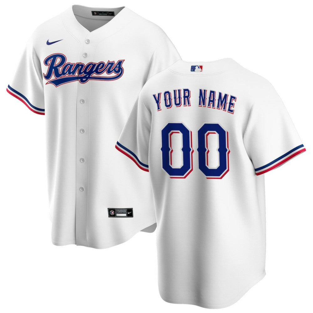 Texas Rangers Nike Home Replica Custom Jersey - White - Nike on Sale