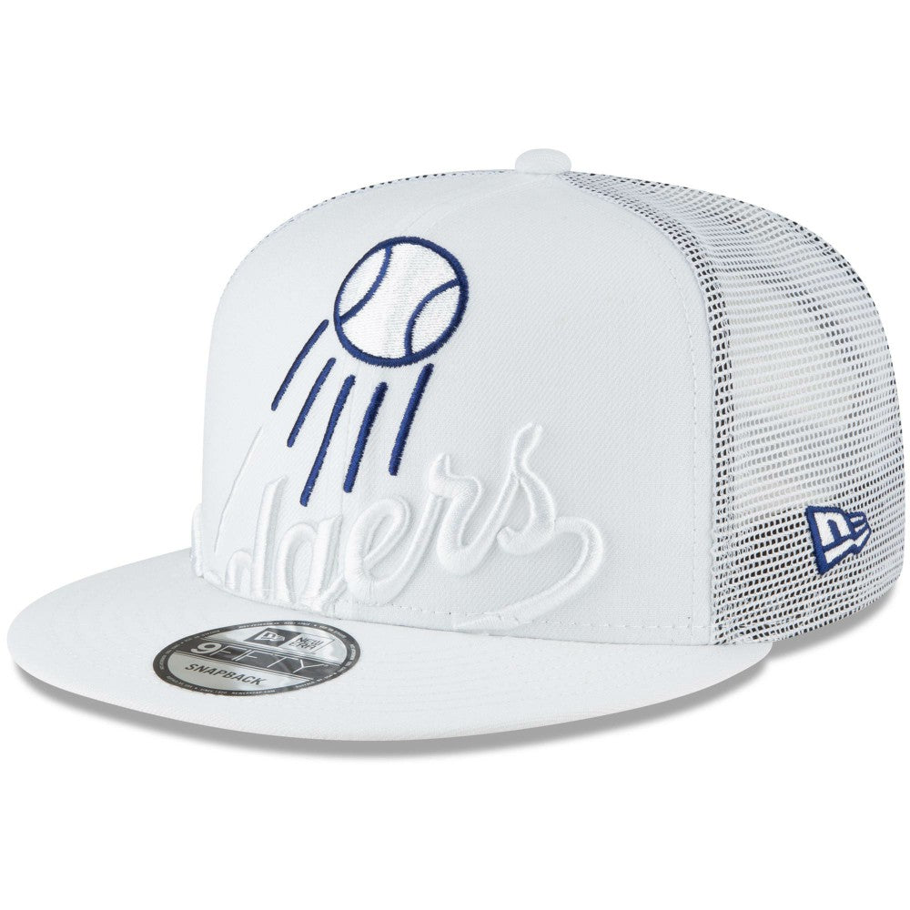 Los Angeles Dodgers New Era Elements Trucker 9FIFTY Snapback Hat - White - New Era on Sale