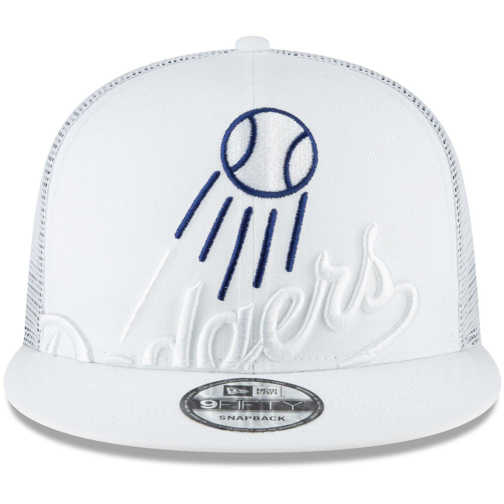 Los Angeles Dodgers New Era Elements Trucker 9FIFTY Snapback Hat - White - New Era on Sale
