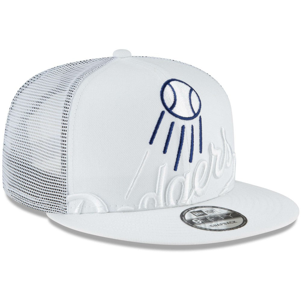Los Angeles Dodgers New Era Elements Trucker 9FIFTY Snapback Hat - White - New Era on Sale