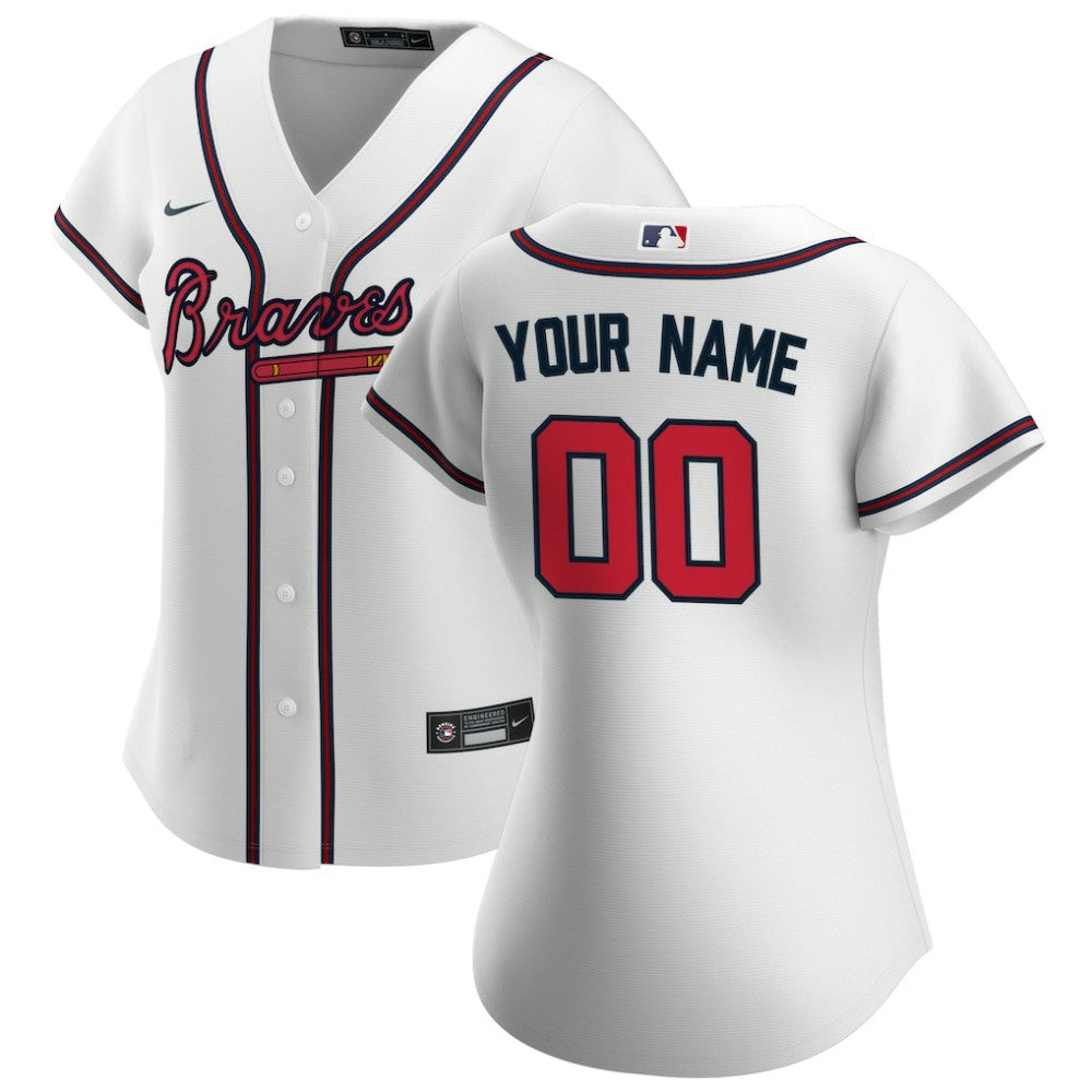 Atlanta Braves Nike Women's Home Replica Custom Jersey - White - Nike Sale
