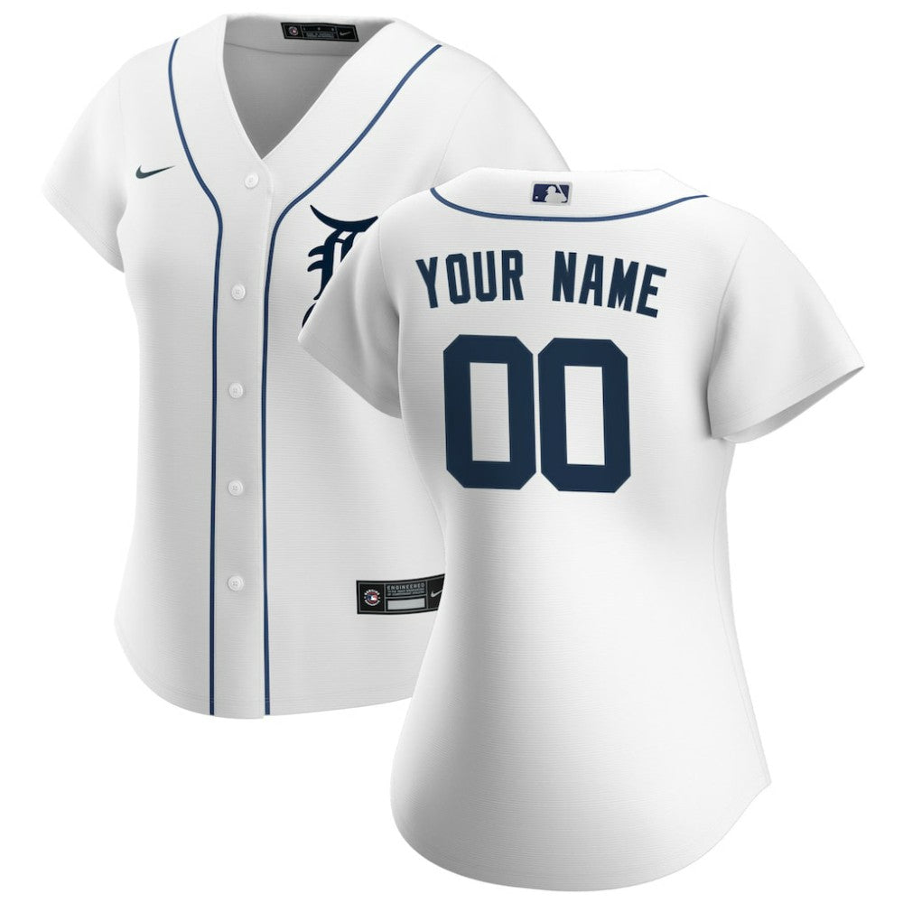 Detroit Tigers Nike Women's Home Replica Custom Jersey - White - Nike Online