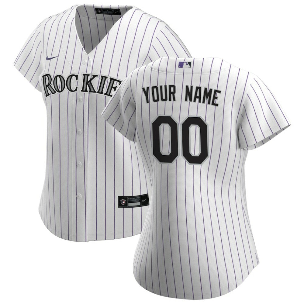 Colorado Rockies Nike Women's Home Replica Custom Jersey - White - Nike Discount