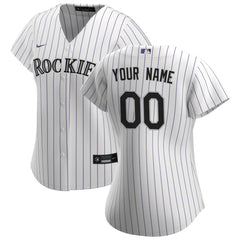 Colorado Rockies Nike Women's Home Replica Custom Jersey - White - Nike Discount
