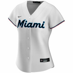 Miami Marlins Nike Women's Home Replica Custom Jersey - White - Nike Lifestyle