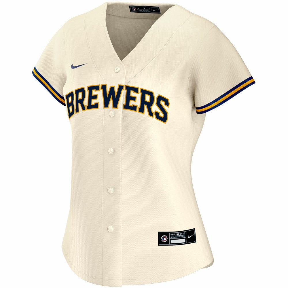 Milwaukee Brewers Nike Women's Home Replica Custom Jersey - Cream - Nike Sale