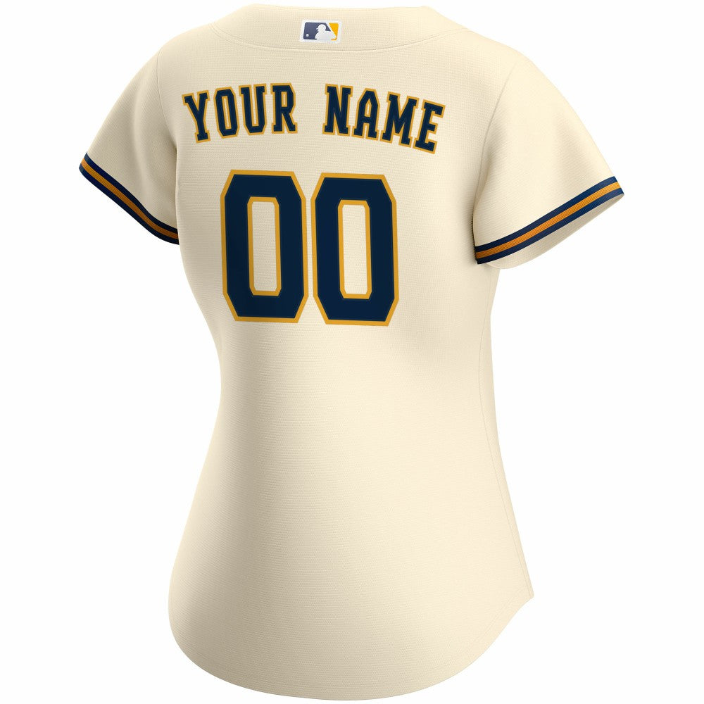 Milwaukee Brewers Nike Women's Home Replica Custom Jersey - Cream - Nike Sale