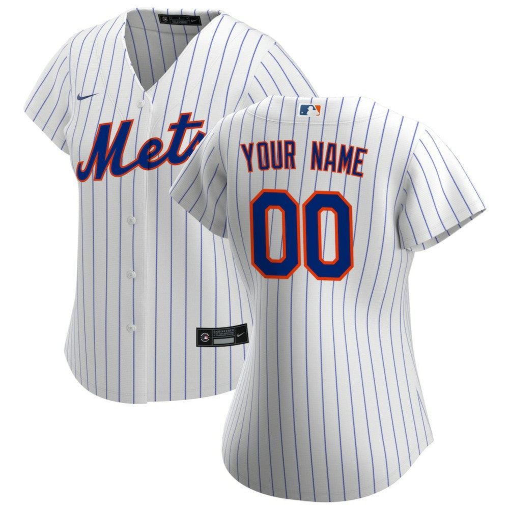 New York Mets Nike Women's Home Replica Custom Jersey - White - Nike Lifestyle