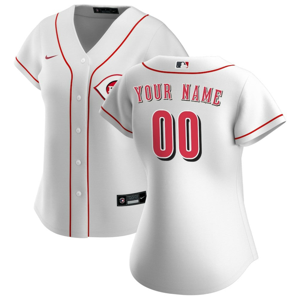 Cincinnati Reds Nike Women's Home Replica Custom Jersey - White - Nike Sale