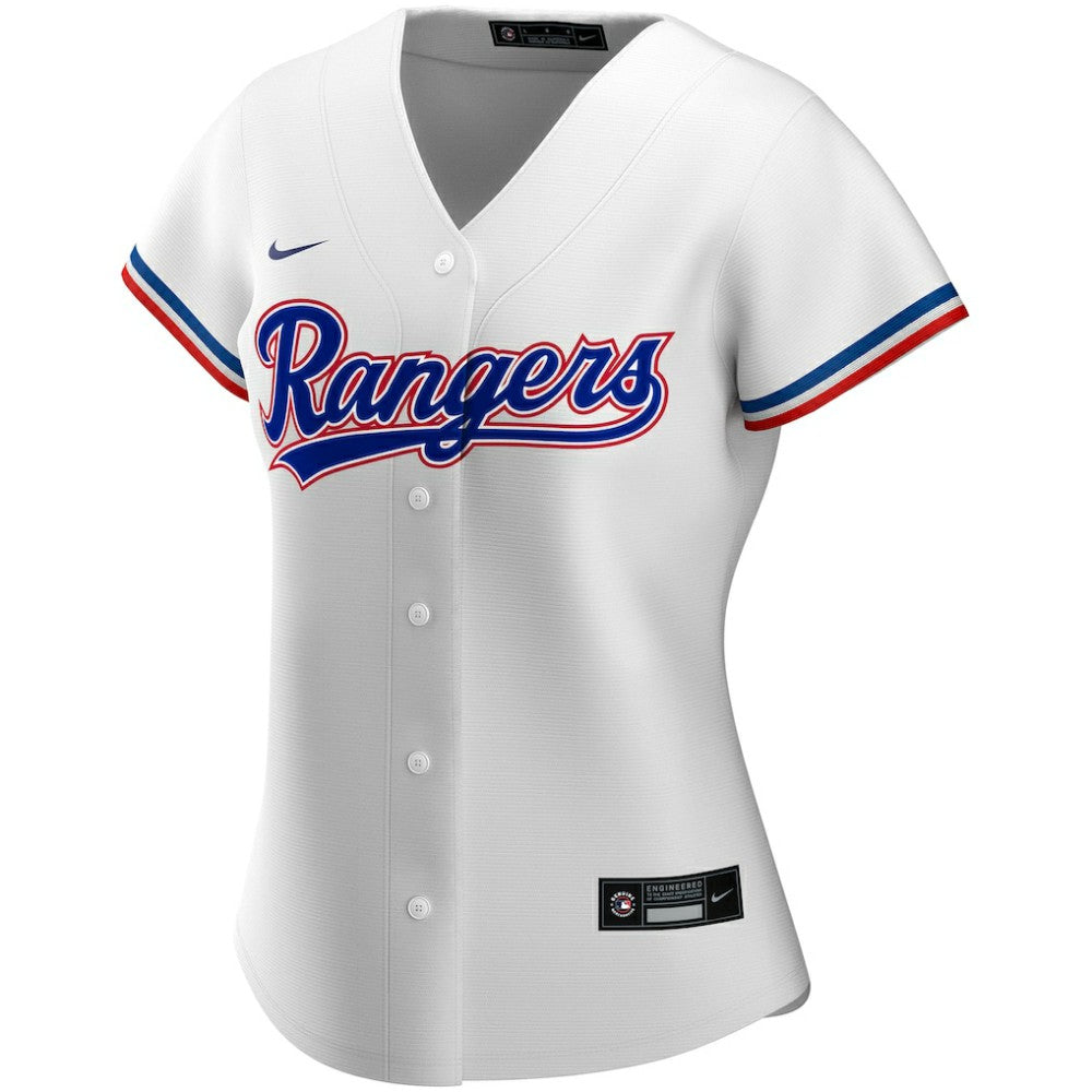 Texas Rangers Nike Women's Home Replica Custom Jersey - White - Nike Discount