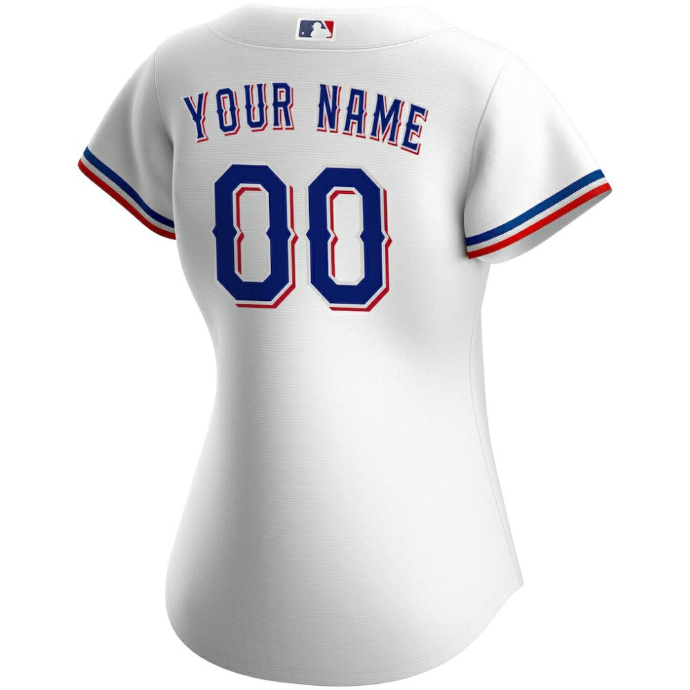 Texas Rangers Nike Women's Home Replica Custom Jersey - White - Nike Discount