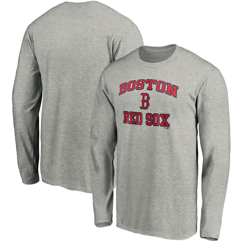 Boston Red Sox Fanatics Heart & Soul Long Sleeve T-Shirt - Gray - Fanatics Lifestyle