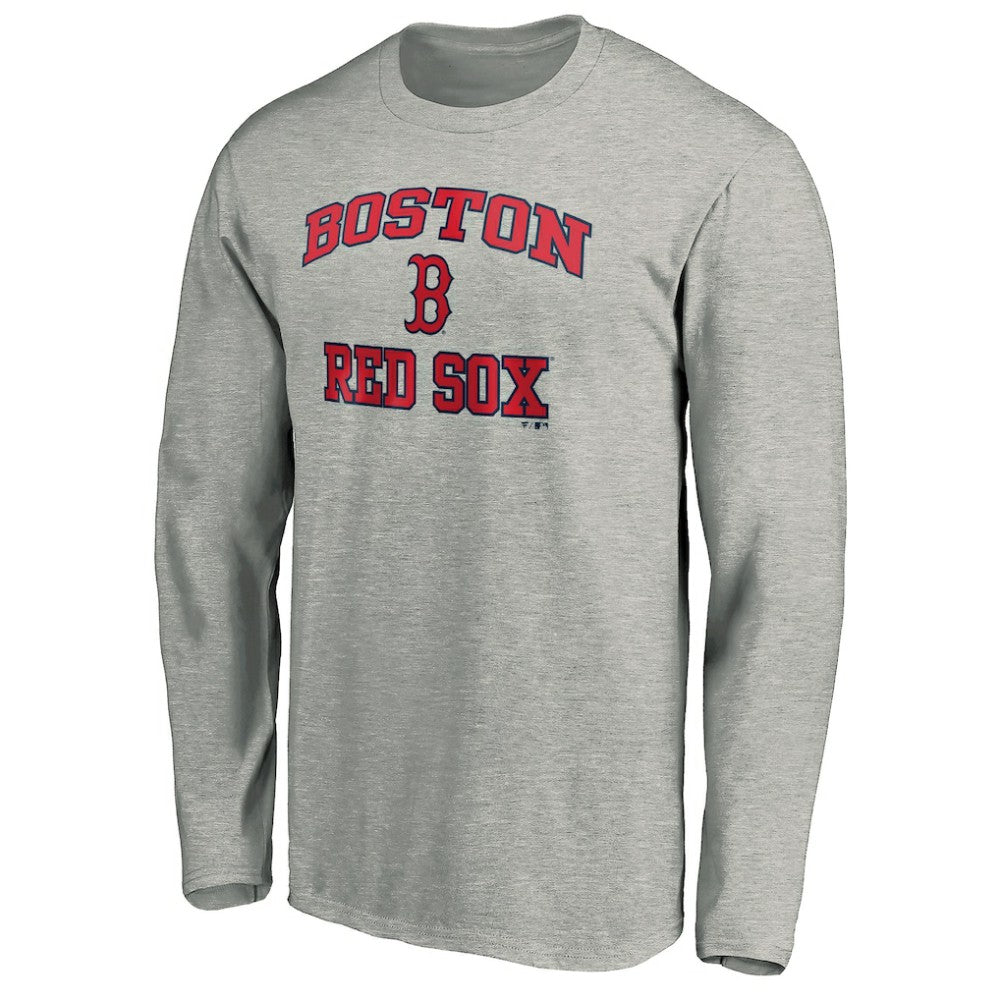 Boston Red Sox Fanatics Heart & Soul Long Sleeve T-Shirt - Gray - Fanatics Lifestyle