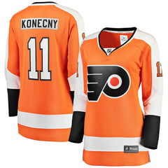 Travis Konecny Philadelphia Flyers Fanatics Women's Home Breakaway Jersey - Orange - NHL 3815264