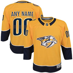 Nashville Predators Youth Home Premier Custom Jersey - Yellow - NHL 3820536