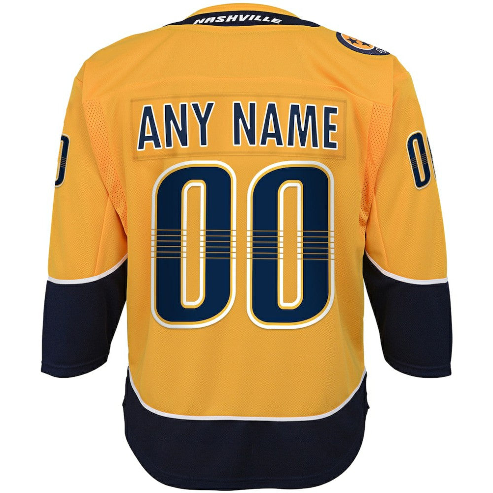 Nashville Predators Youth Home Premier Custom Jersey - Yellow - NHL 3820536