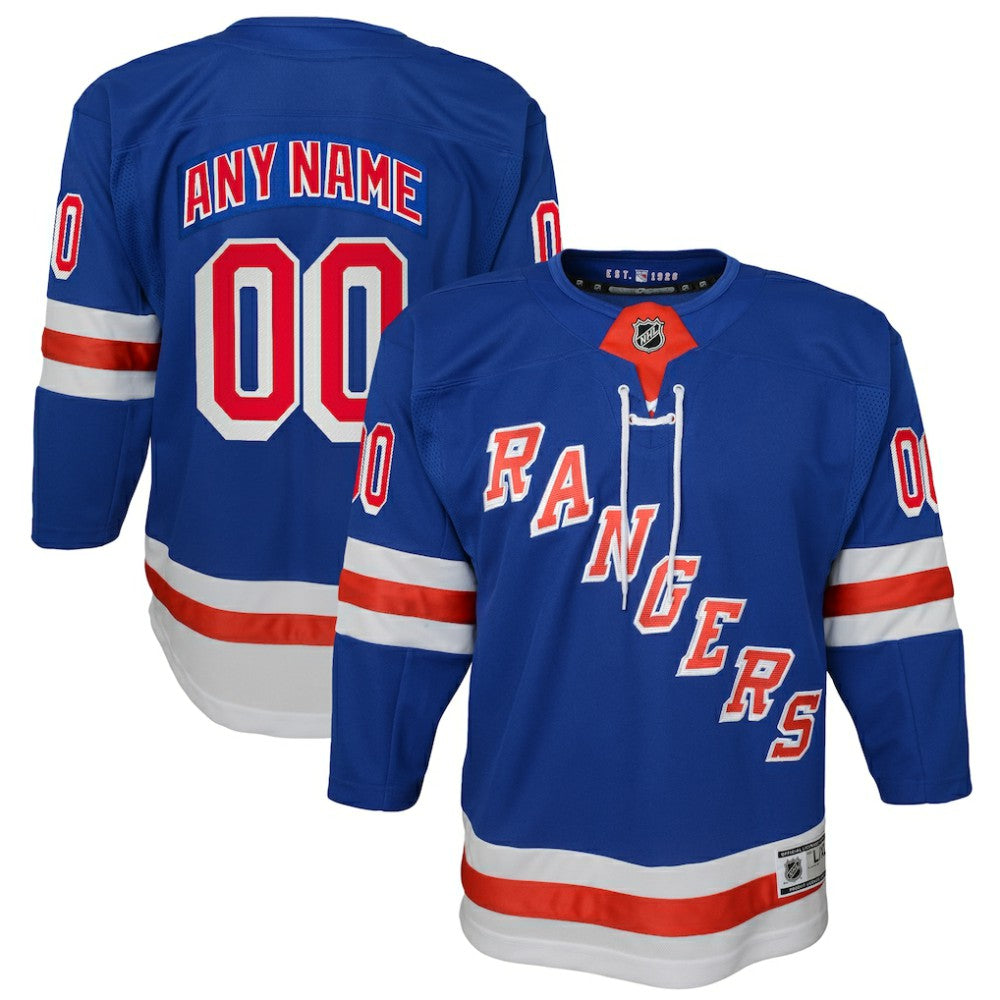 New York Rangers Youth Home Premier Custom Jersey - Blue - NHL 3820539