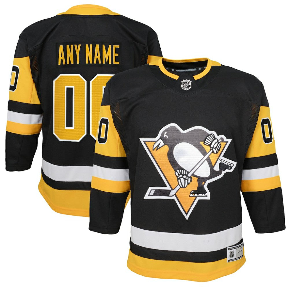 Pittsburgh Penguins Youth Home Premier Custom Jersey - Black - NHL 3820542