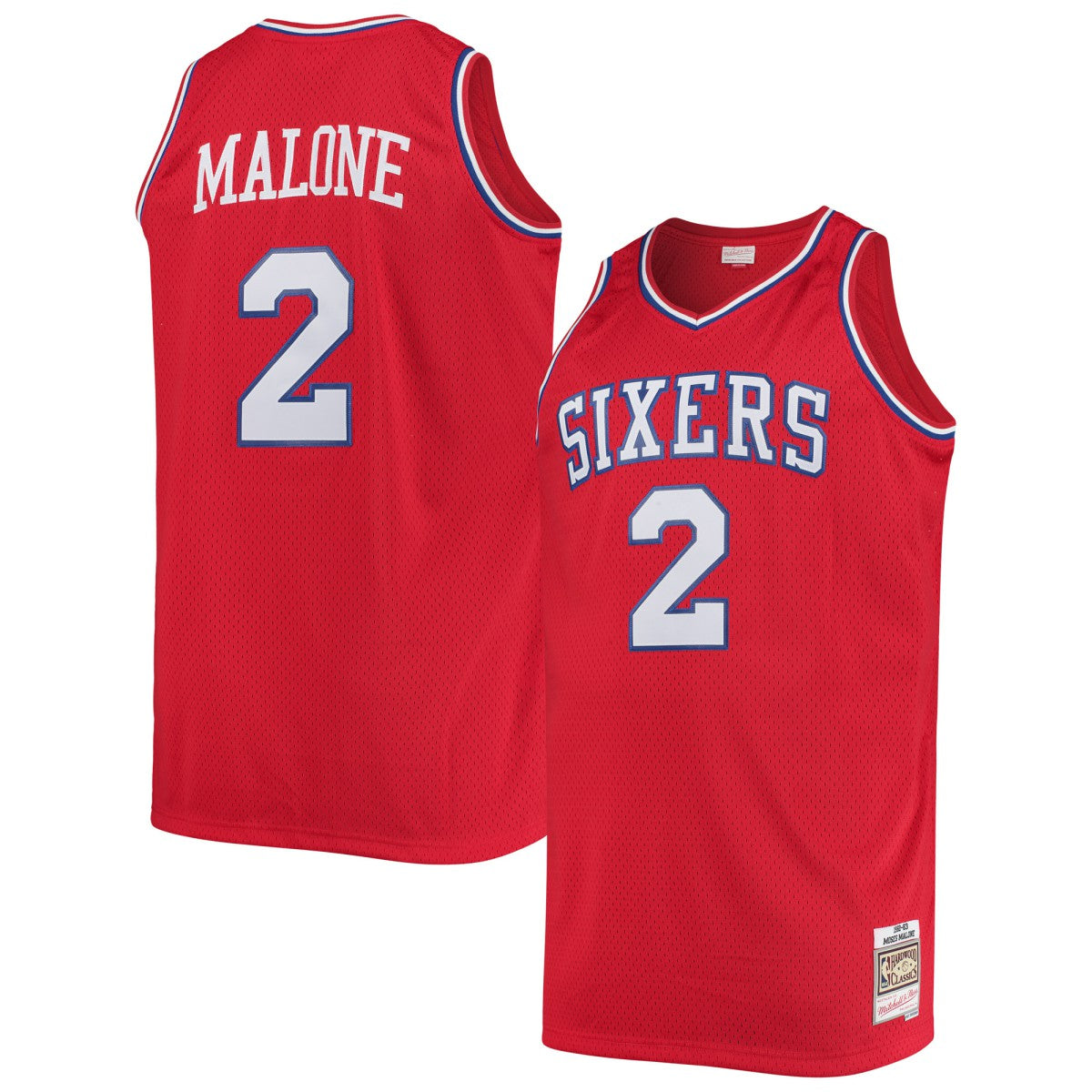 Moses Malone Philadelphia 76ers 1982/83 Big & Tall Hardwood Classics Swingman Jersey Red | Mitchell & Ness US