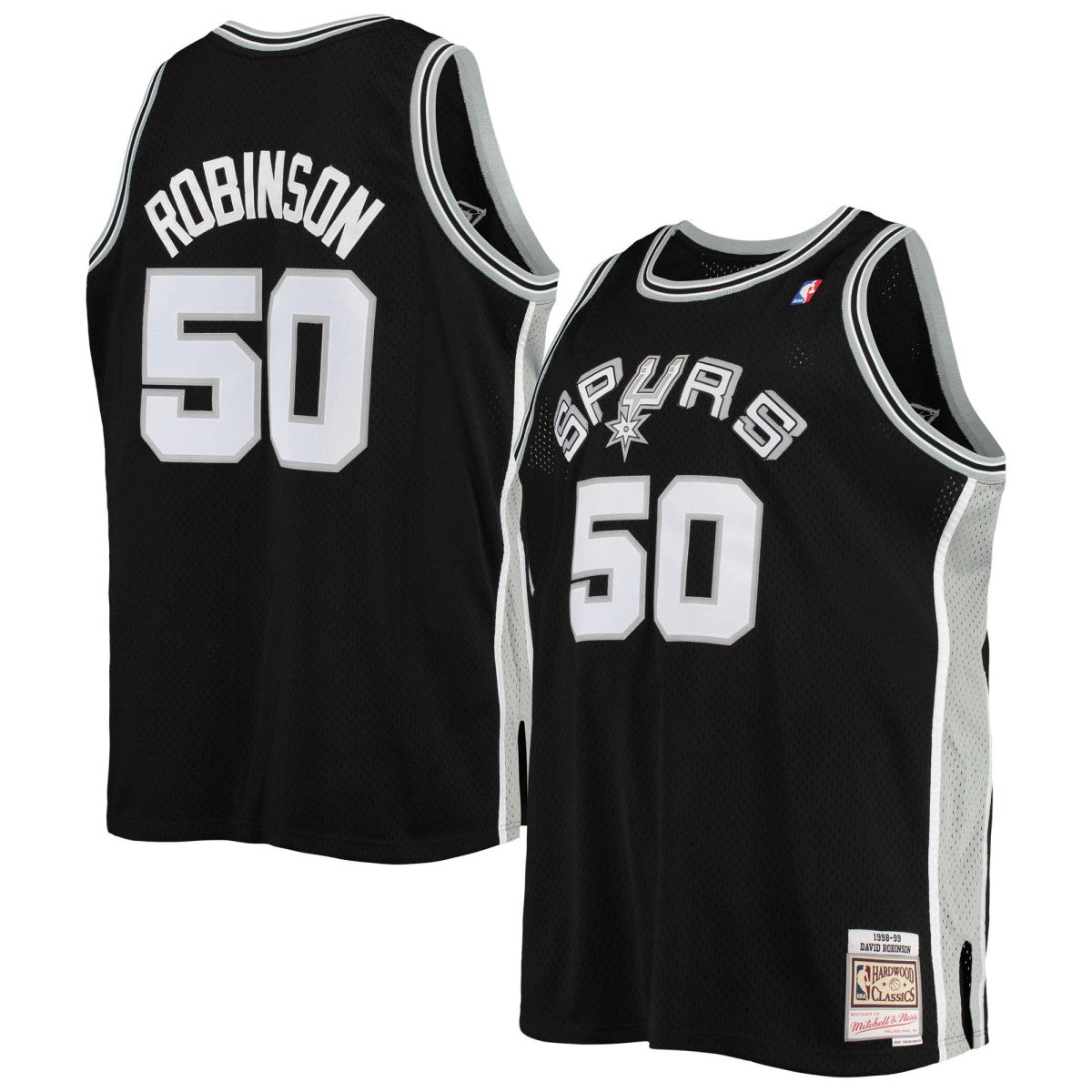 David Robinson San Antonio Spurs 1998/99 Big & Tall Hardwood Classics Swingman Jersey Black | Mitchell & Ness US