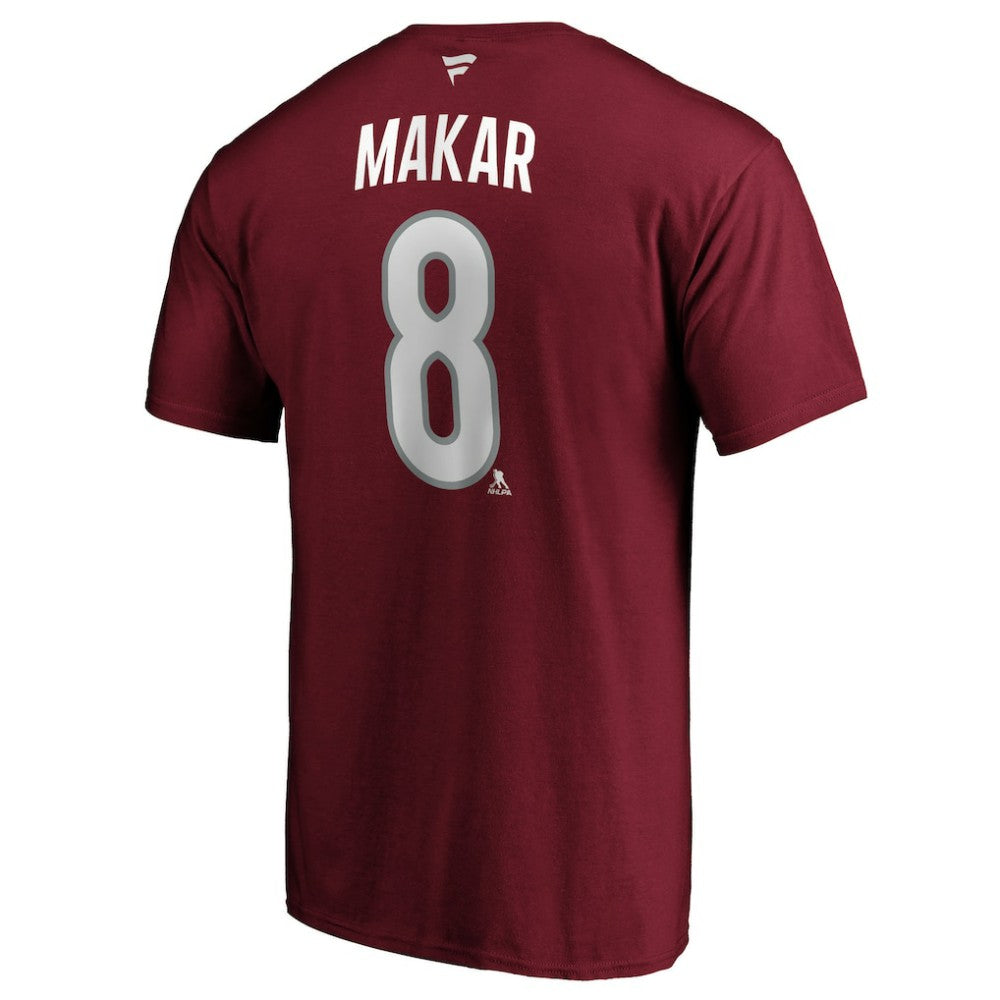 Cale Makar Colorado Avalanche Fanatics Authentic Stack Player Name & Number T-Shirt - Burgundy - NHL 3822537