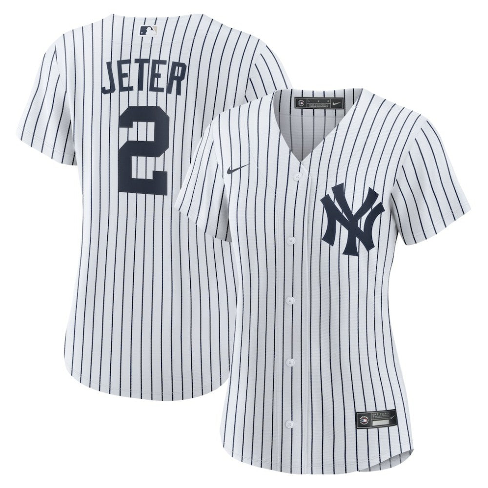 Derek Jeter New York Yankees Nike Women's Home Replica Player Name Jersey - White/Navy - Nike Online
