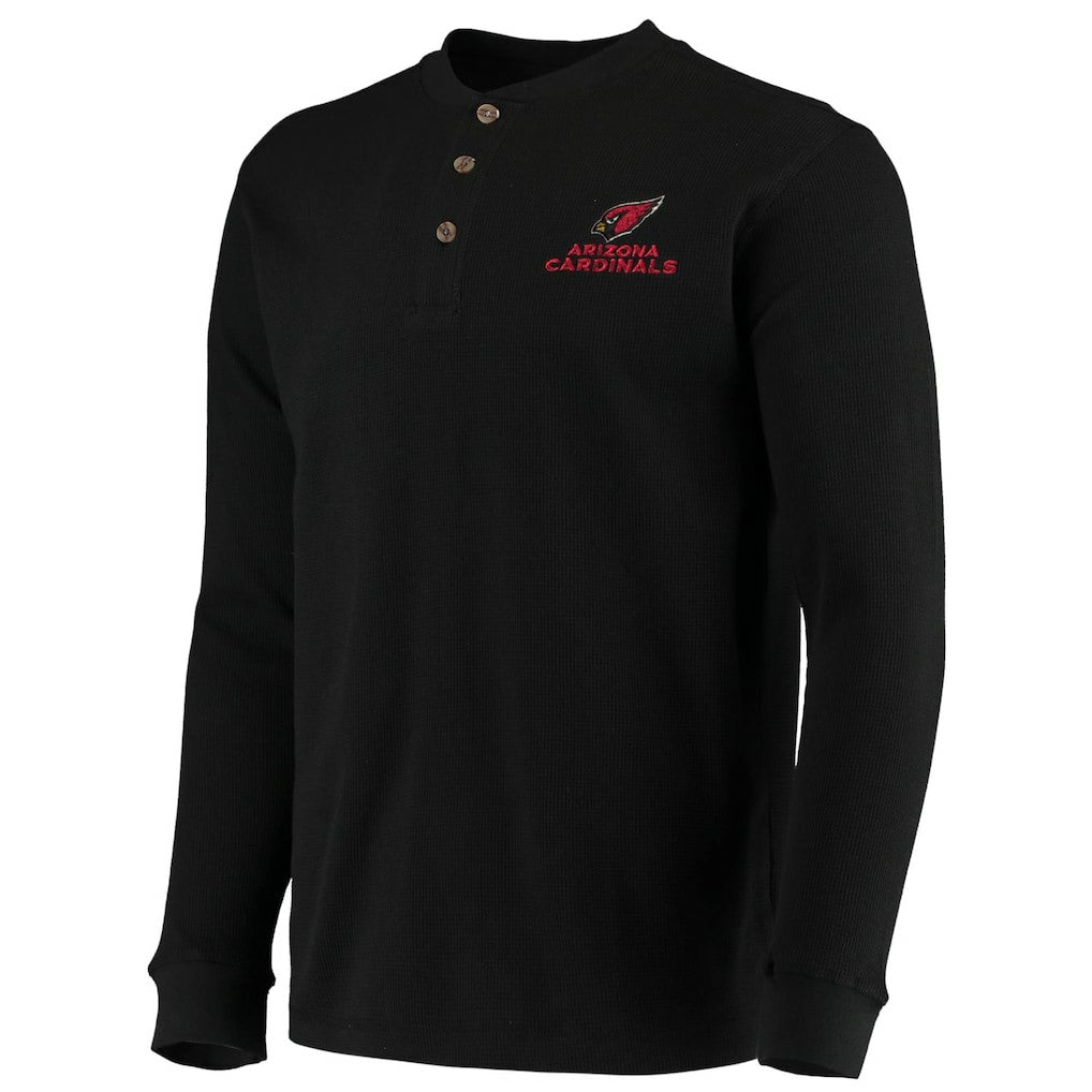 Arizona Cardinals Dunbrooke Logo Maverick Thermal Henley Long Sleeve T-Shirt Black