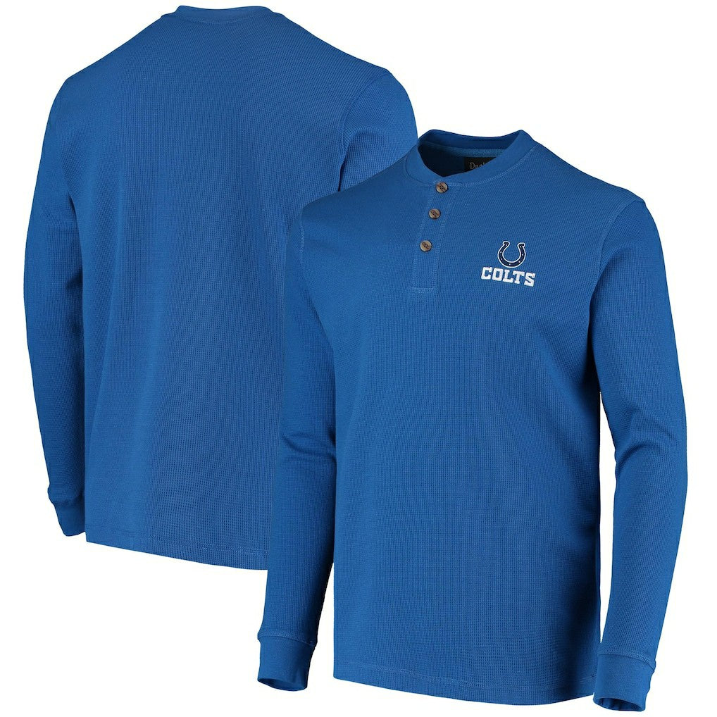 Indianapolis Colts Dunbrooke Logo Maverick Thermal Henley Long Sleeve T-Shirt Royal