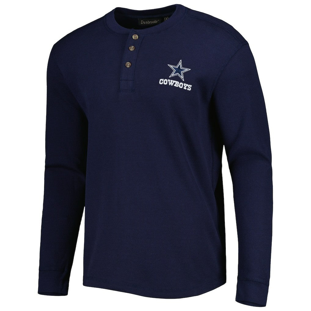 Dallas Cowboys Maverick Thermal Henley Long Sleeve T-Shirt Navy