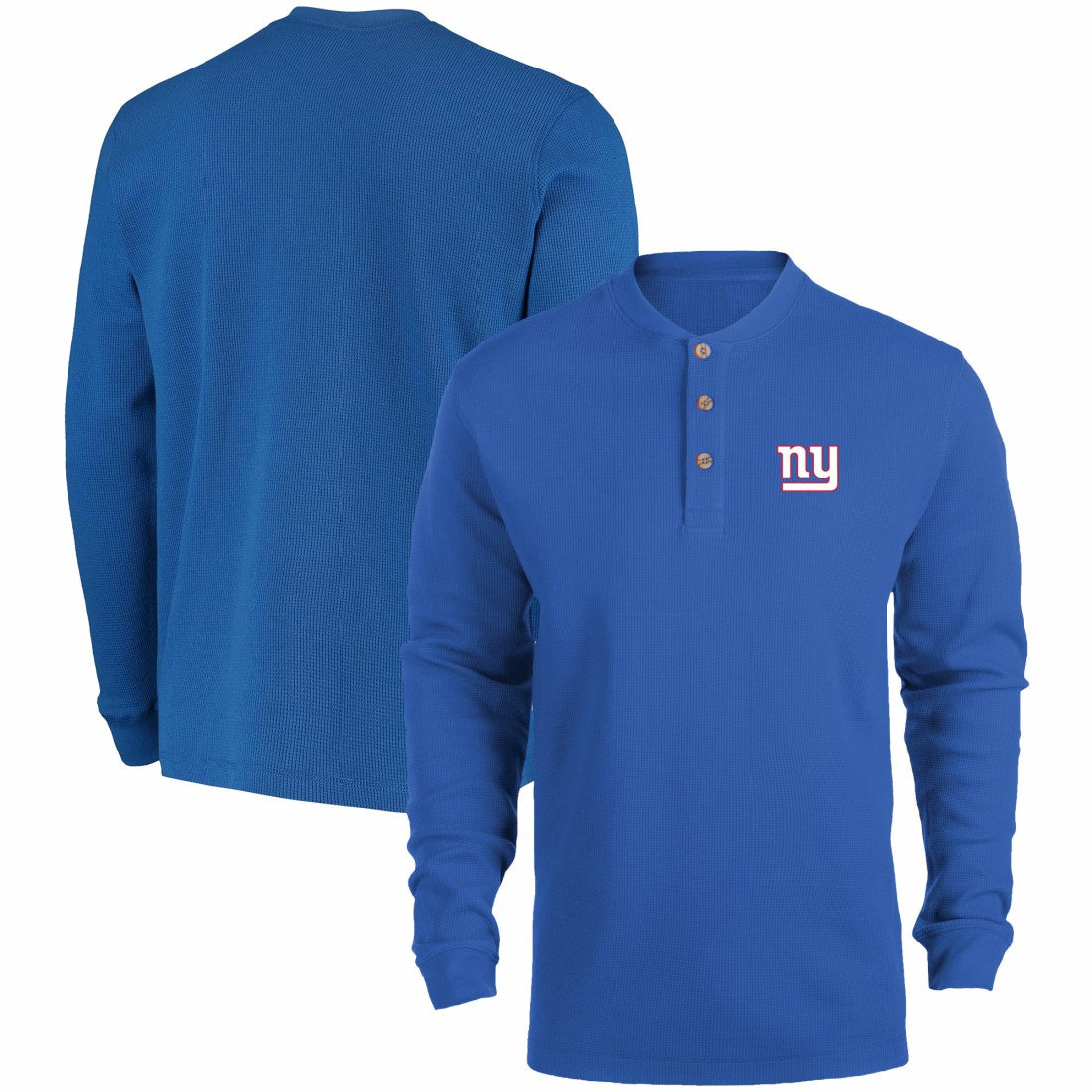 New York Giants Dunbrooke Logo Maverick Thermal Henley Long Sleeve T-Shirt Royal