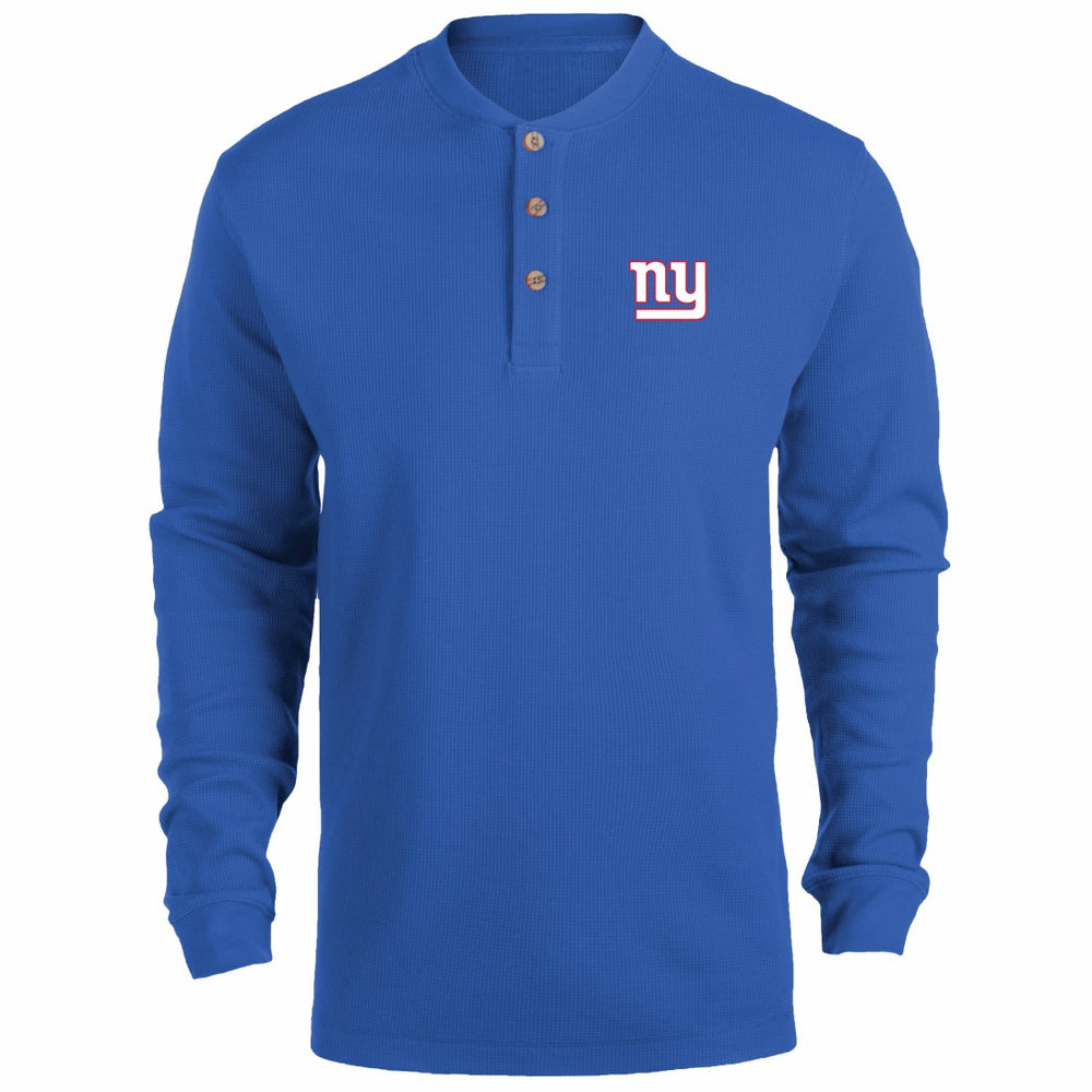 New York Giants Dunbrooke Logo Maverick Thermal Henley Long Sleeve T-Shirt Royal