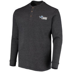Detroit Lions Dunbrooke Logo Maverick Thermal Henley Long Sleeve T-Shirt Charcoal