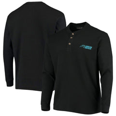 Carolina Panthers Dunbrooke Logo Maverick Thermal Henley Long Sleeve T-Shirt Black