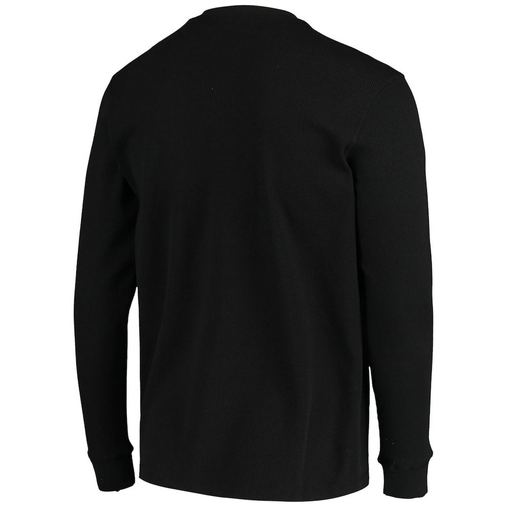 Las Vegas Raiders Dunbrooke Logo Maverick Thermal Henley Long Sleeve T-Shirt Black