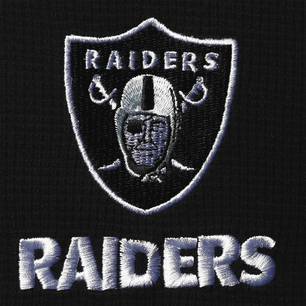 Las Vegas Raiders Dunbrooke Logo Maverick Thermal Henley Long Sleeve T-Shirt Black