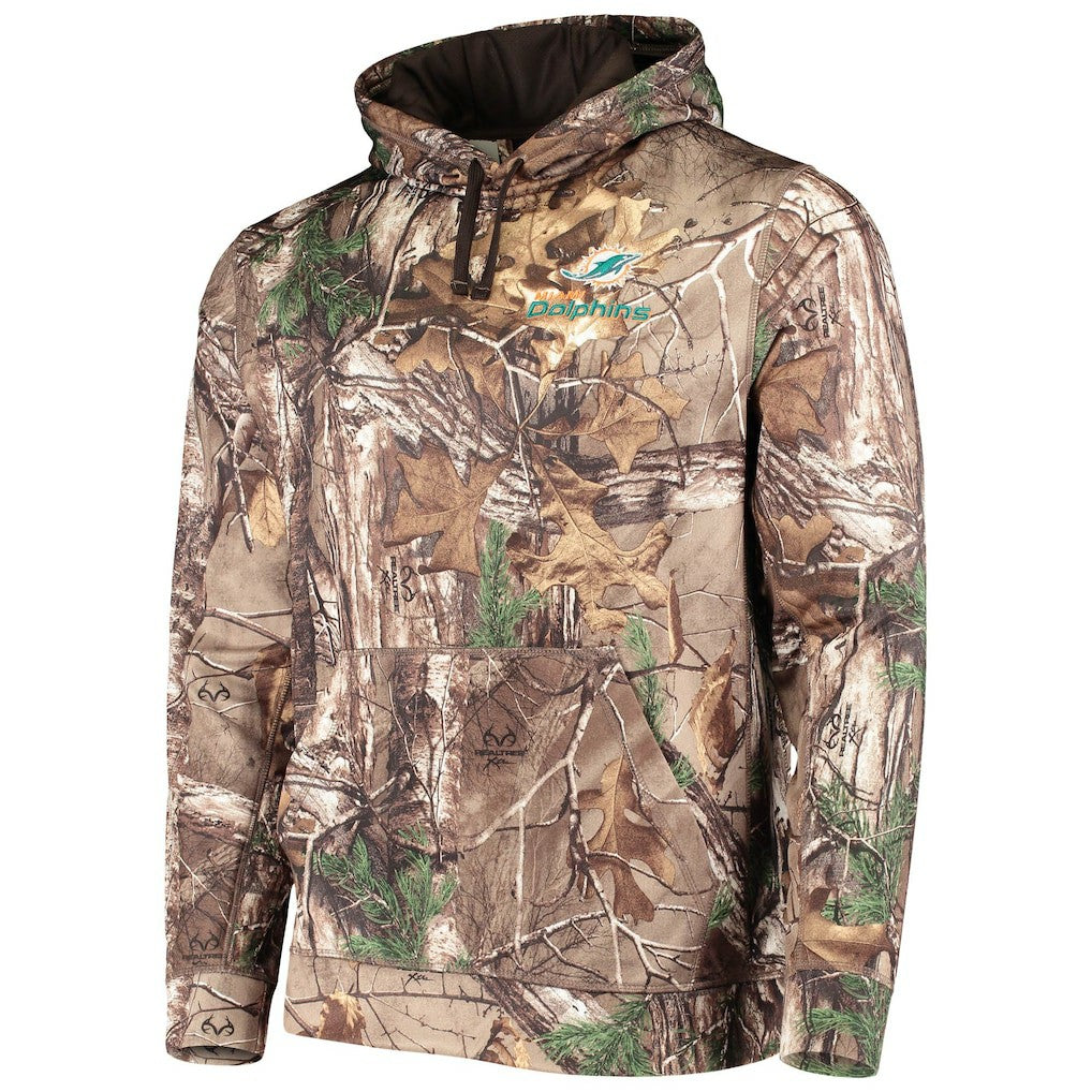 Miami Dolphins Dunbrooke Circle Champion Tech Fleece Pullover Hoodie Realtree Camo