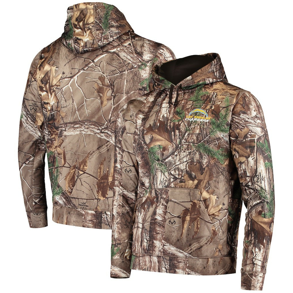 Los Angeles Chargers Dunbrooke Circle Champion Tech Fleece Pullover Hoodie Realtree Camo