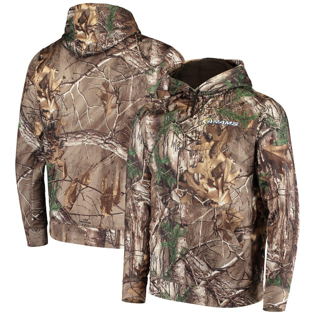 Los Angeles Rams Dunbrooke Circle Champion Tech Fleece Pullover Hoodie Realtree Camo