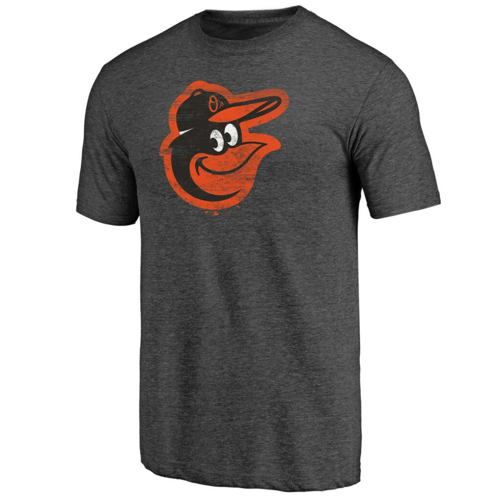 Baltimore Orioles Weathered Official Logo Tri-Blend T-Shirt - Charcoal - MLB Sale