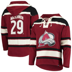 Nathan MacKinnon Colorado Avalanche '47 Player Name & Number Lacer Pullover Hoodie - Burgundy - NHL 3848260