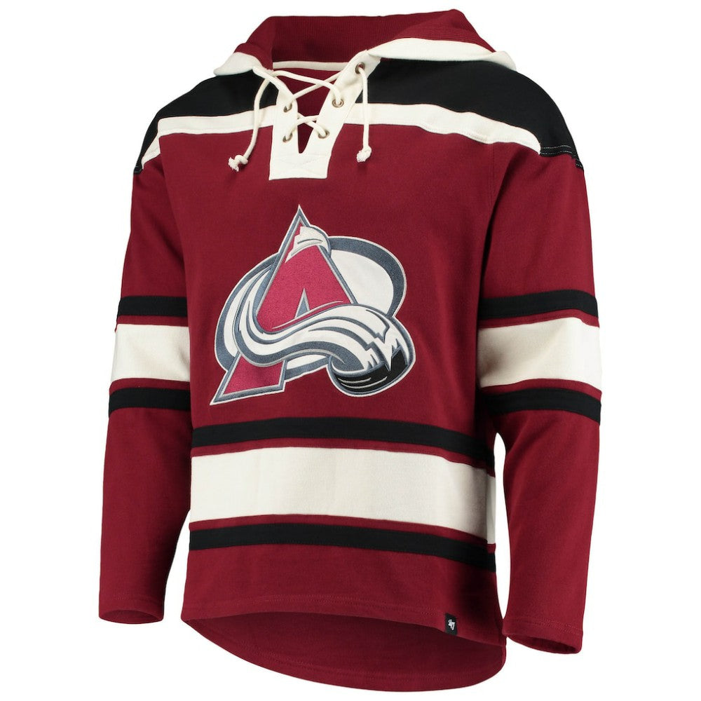 Nathan MacKinnon Colorado Avalanche '47 Player Name & Number Lacer Pullover Hoodie - Burgundy - NHL 3848260