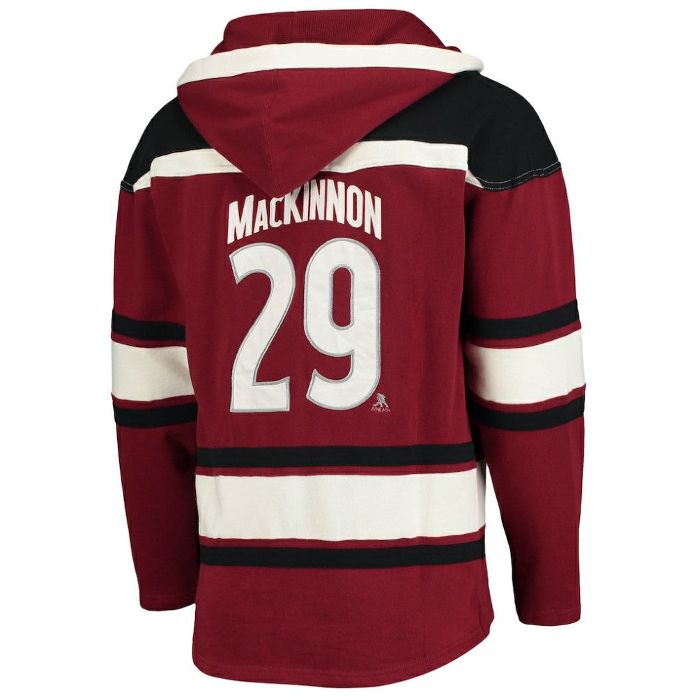 Nathan MacKinnon Colorado Avalanche '47 Player Name & Number Lacer Pullover Hoodie - Burgundy - NHL 3848260