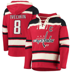 Alexander Ovechkin Washington Capitals '47 Player Name & Number Lacer Pullover Hoodie - Red - NHL 3848265