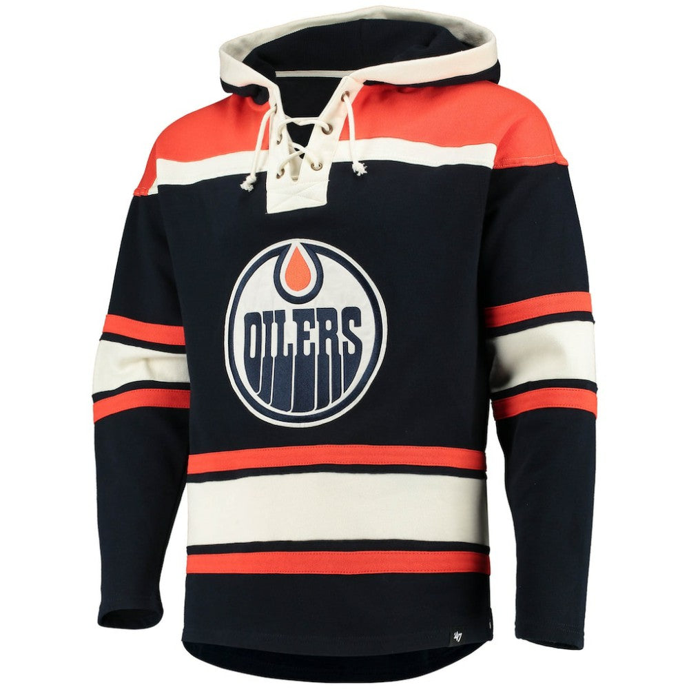 Connor McDavid Edmonton Oilers '47 Player Name & Number Lacer Pullover Hoodie - Navy - NHL 3848273