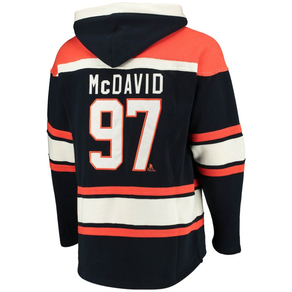 Connor McDavid Edmonton Oilers '47 Player Name & Number Lacer Pullover Hoodie - Navy - NHL 3848273