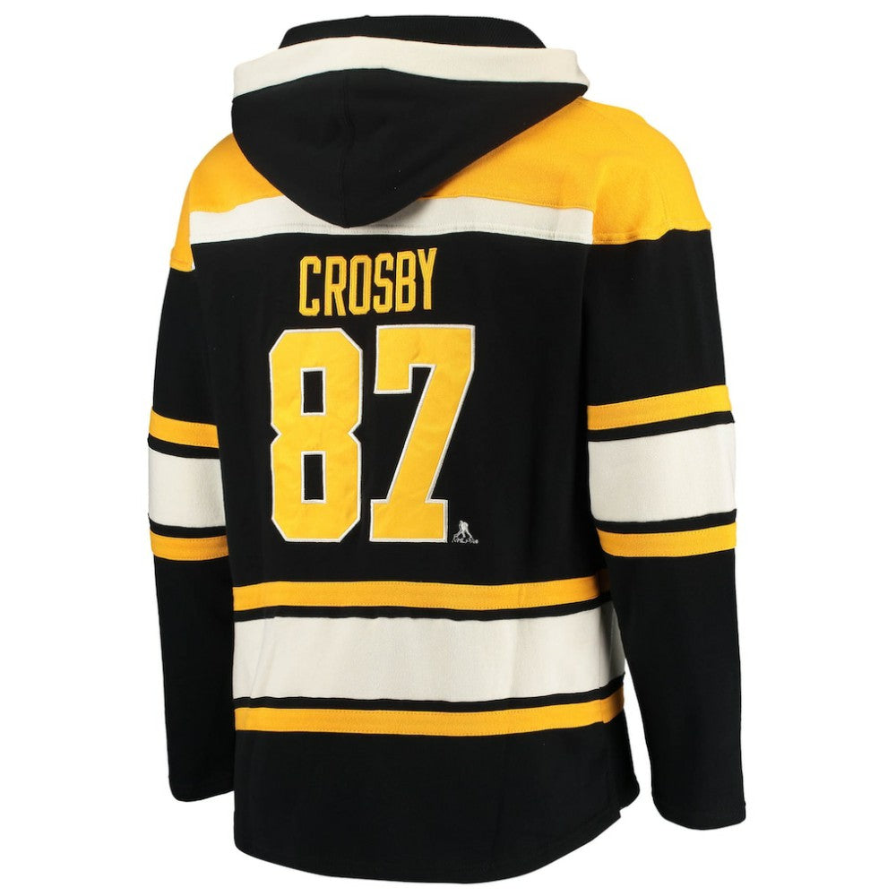Sidney Crosby Pittsburgh Penguins '47 Player Name & Number Lacer Pullover Hoodie - Black - NHL 3848274