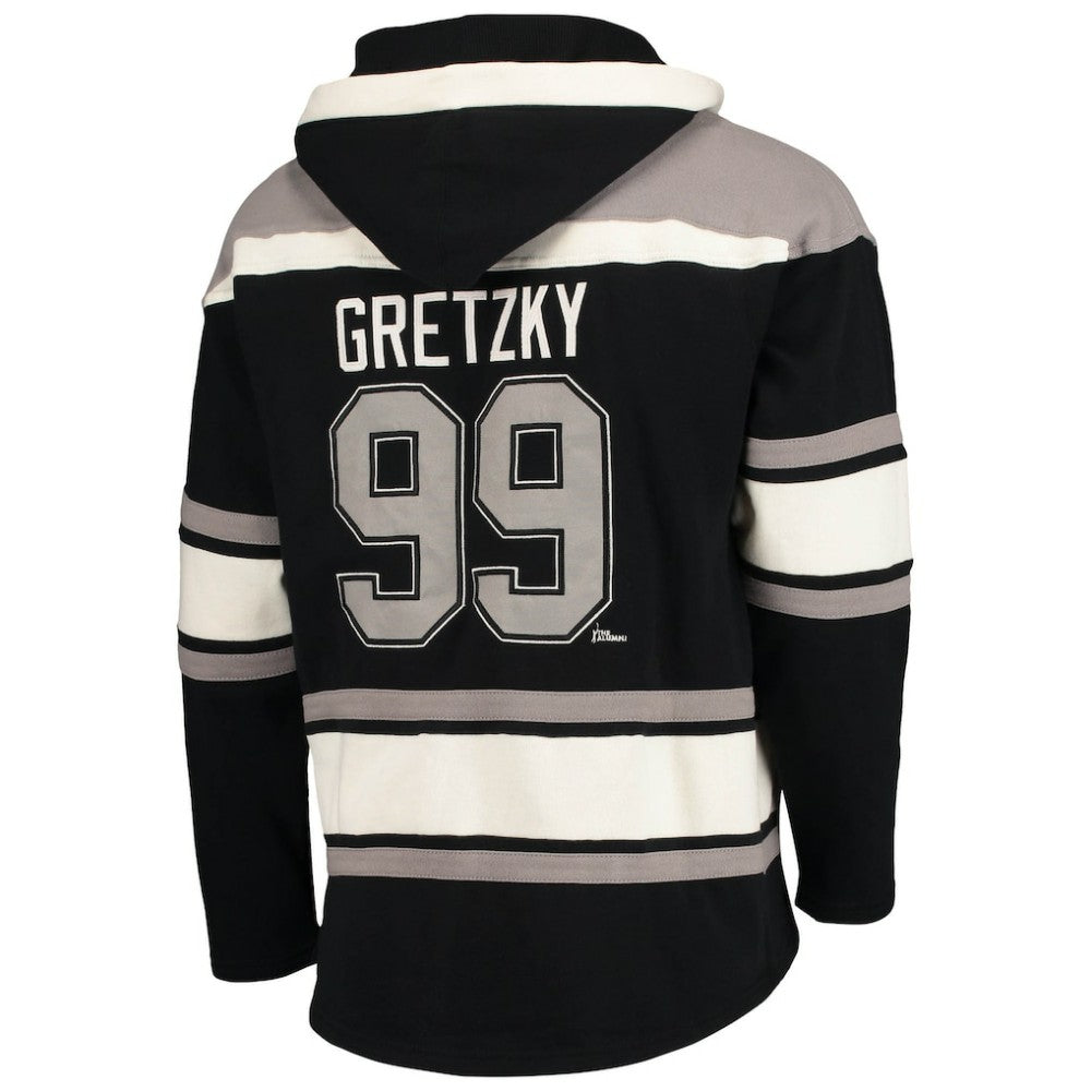 Wayne Gretzky Los Angeles Kings '47 Retired Player Name & Number Lacer Pullover Hoodie - Black - NHL 3848803